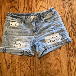 laced jean shorts- kids 12-$6